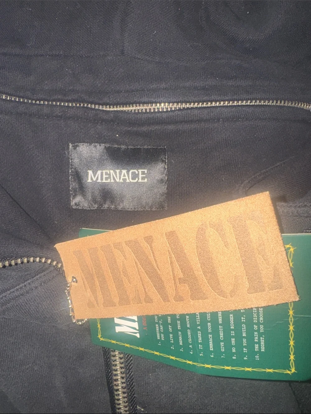 Brand new Men's or Women’s Black Menace Hoodie Messenger Bag! Distressed/ large